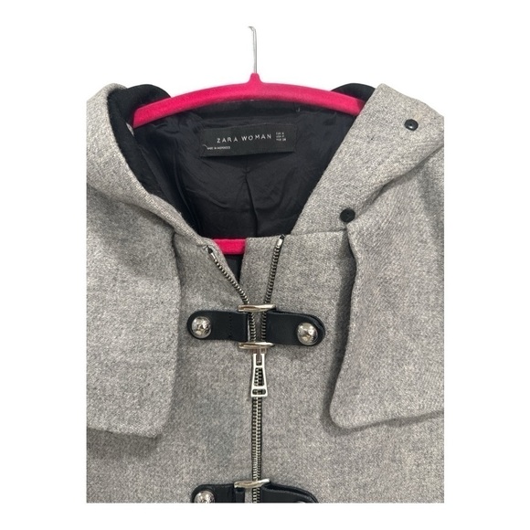ZARA Woman Gray Wool blend Coat size M - Picture 4 of 12